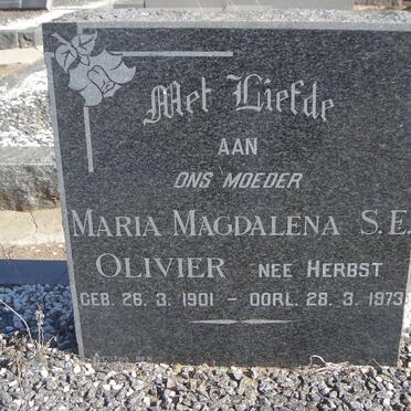 OLIVIER Maria Magdalena S.E. nee HERBST 1901-1973