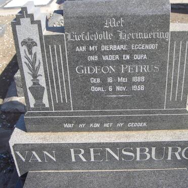 RENSBURG Gideon Petrus, van 1888-1956