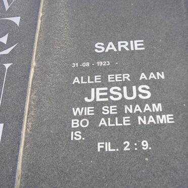VENTER Sarie 1923-
