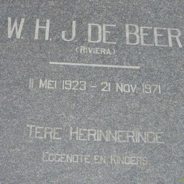 BEER W.H.J., de 1923-1971