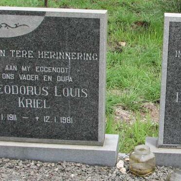 KRIEL Theodorus Louis 1911-1981 &amp; Louisa Johanna 1917-1985