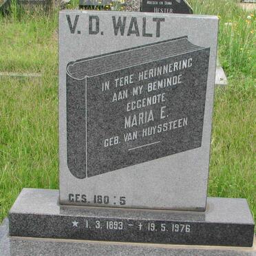 WALT Maria E., v.d. nee VAN HUYSSTEEN 1893-1976