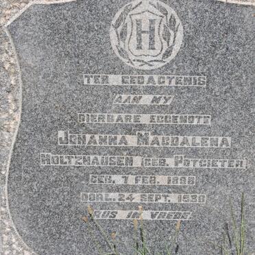 HOLTZHAUSEN Johanna Magdalena nee POTGIETER 1898-1938