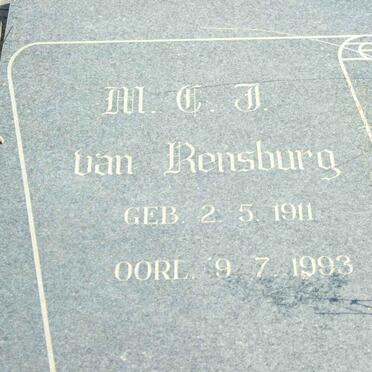 RENSBURG M.C.J., van 1911-1993 & M.P.J 1911-1991