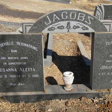 JACOBS Johannes Jacobus 1908-1977 &amp; Susanna Aletta 1909-2006