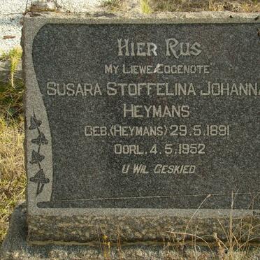 HEYMANS Susara Stoffelina Johanna nee HEYMANS 1891-1952