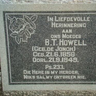 HOWELL B.T. nee DE JONGH 1856-1949
