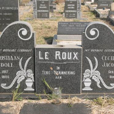 ROUX Christiaan Rudolf, le 1917-1986 &amp; Cecilia Jacomina 1912-1982