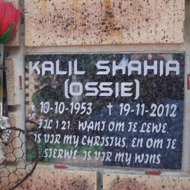 SHAHIA Kalil 1953-2012