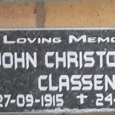 CLASSEN John Christoffel 1915-2006