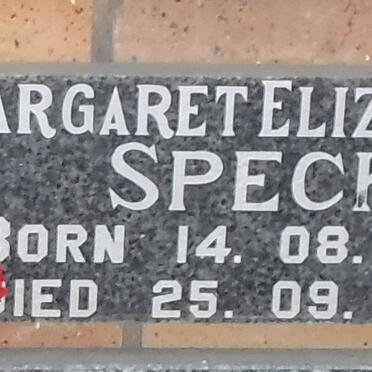 SPECK Margaret Elizabeth 1921-1990