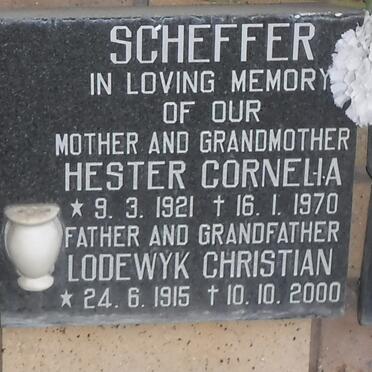 SCHEFFER Lodewyk Christian 1915-2000 &amp; Hester Cornelia 1921-1970
