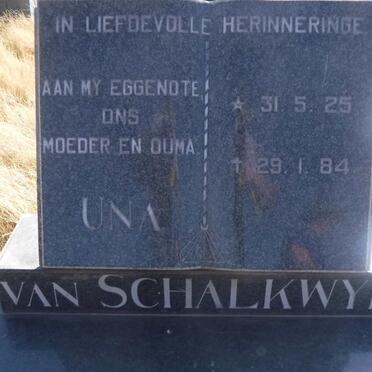 SCHALKWYK Una, van 1925-1984