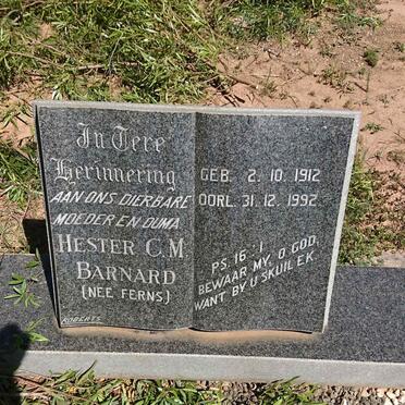 BARNARD Hester C.M. nee FERNS 1912-1992