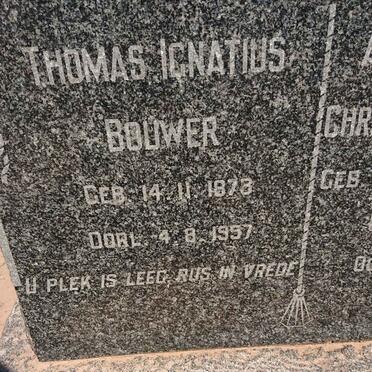 BOUWER Thomas Ignatius 1873-1957 &amp; Aletta Wilhelmina Christoffelina JANSEN VAN RENSBURG 1880-1959