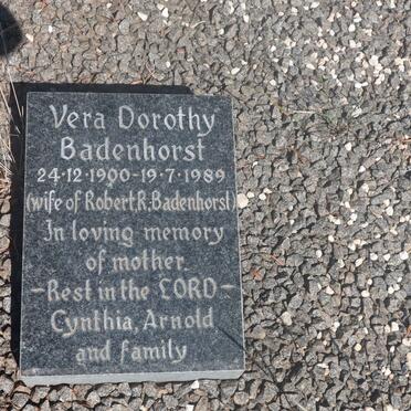 BADENHORST Vera Dorothy 1900-1989