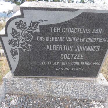COETZEE Albertus Johannes 1871-1960