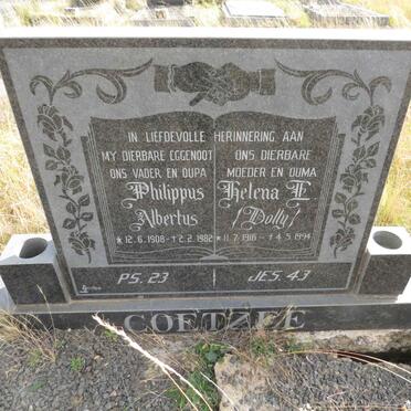 COETZEE Philippus Albertus 1908-1982 & Helena E. 1916-1994