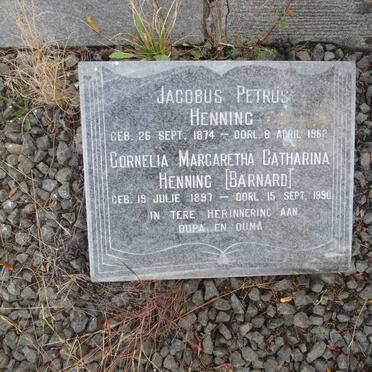 HENNING Jacobus Petrus 1874-1962 & Cornelia Margaretha Catharina BARNARD 1897-1990