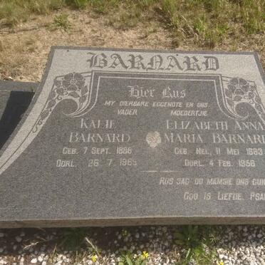 BARNARD Kalie 1886-1965 &amp; Elizabeth Anna Maria NEL 1883-1956