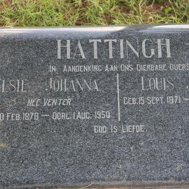HATTINGH Louis Jacobus 1871-194? &amp; Elsie Johanna VENTER 1870-1950