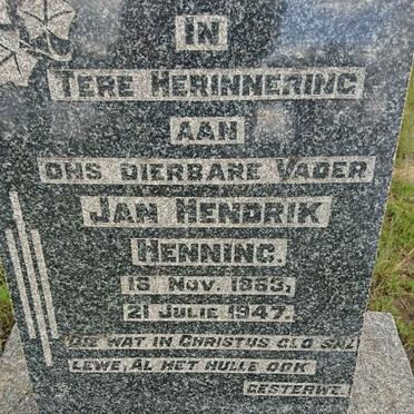 HENNING Jan Hendrik 1863-1947