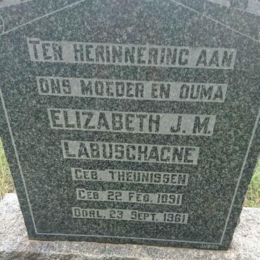 LABUSCHAGNE Elizabeth J.M. nee THEUNISSEN 1891-1961