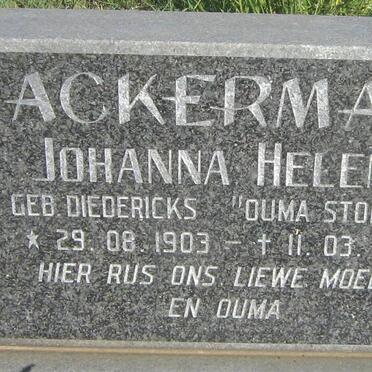 ACKERMAN Johanna Helena nee DIEDERICKS 1903-1996