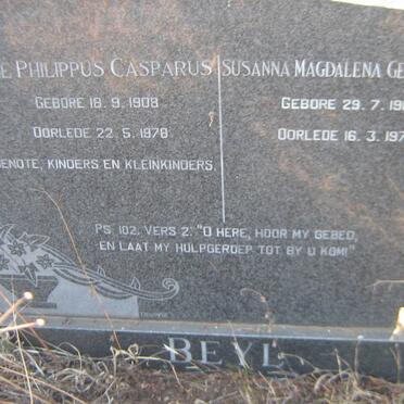 BEYL George Philippus Casparus 1908-1978 &amp; Susanna Magdalena Gertruida Hendr? 1912-1979