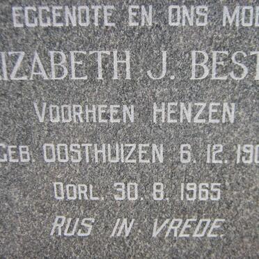 BESTER Elizabeth J. voorheen HENZEN nee OOSTHUIZEN 1902-1965