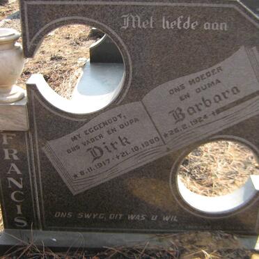 FRANCIS Dirk 1917-1980 &amp; Barbara 1924-
