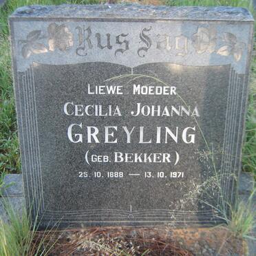 GREYLING Cecilia Johanna nee BEKKER 1888-1971