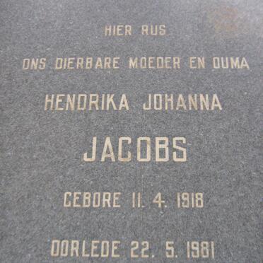 JACOBS Hendrika Johanna 1918-1981
