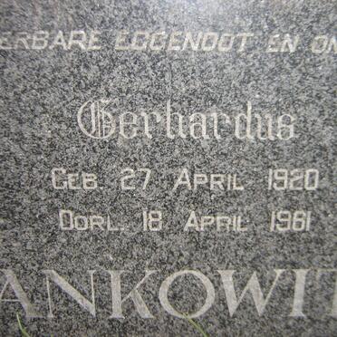 JANKOWITZ Gerhardus 1920-1961