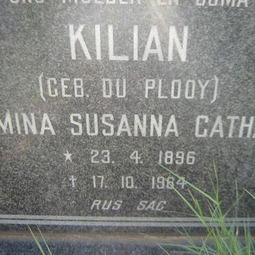 KILIAN Jacomina Susanna Catharina nee DU PLOOY 1896-1964
