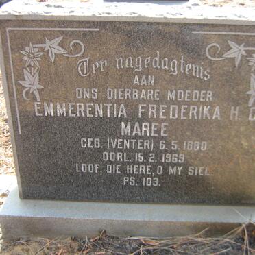 MAREE Emarentia Frederika H.C. nee VENTER 1880-1969
