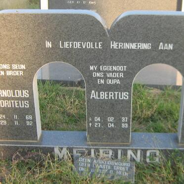 MEIRING Albertus 1937-1993 &amp; Johanna Hendrina 1930-2001 :: MEIRING Arnoldus Moriteus 1968-1992