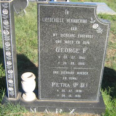MARX George F. 1941-1995 &amp; P.D. 1936-1996