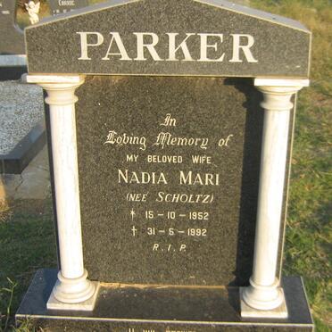 PARKER Nadia Mari nee SCHOLTZ 1952-1992
