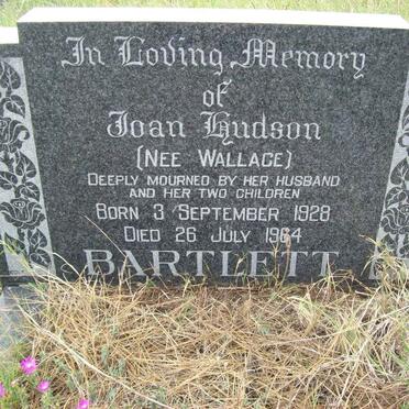 BARTLETT Joan Hudson nee WALLACE 1928-1964
