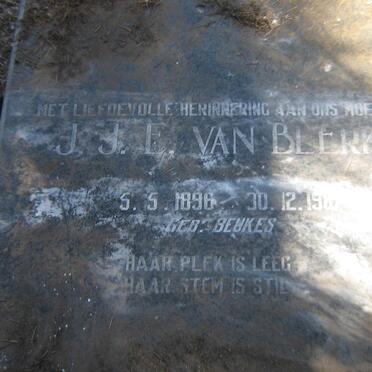 BLERK J.J.E., van nee BEUKES 1896-198?