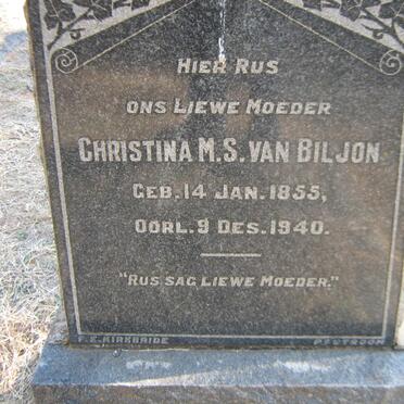 BILJON Christina M.S., van 1855-1940