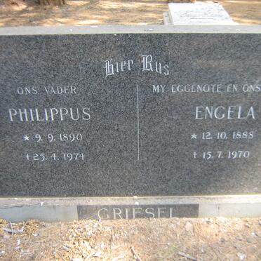 GRIESEL Philippus 1890-1974 &amp; Engela 1888-1970
