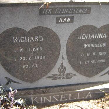 KINSELLA Richard 1908-1980 &amp; Johanna C. PRINSLOO 1919-1990