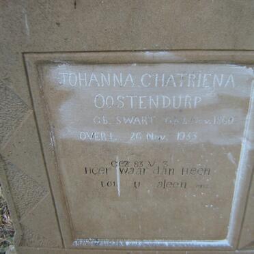 OOSTENDURP Johanna Chatriena nee SWART 1860-1933