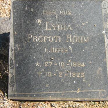 ROHM Lydia Profoti nee HEFER 1894-1923