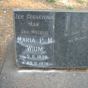 WIUM Maria P.M. 1898-1975