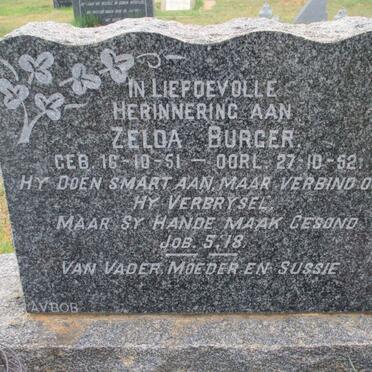 BURGER Zelda 1951-1952