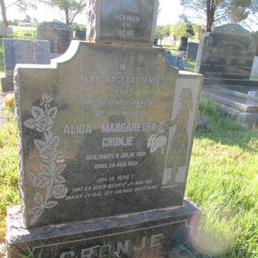 CRONJE Alida Margaretha nee SMIT 1921-1951