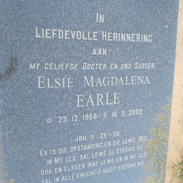EARLE Elsie Magdalena 1958-2003